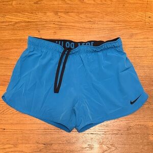 Nike Dri-Fit Women's M Running Shorts - Electric Blue with Black Trim
